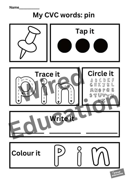 My CVC words - pin