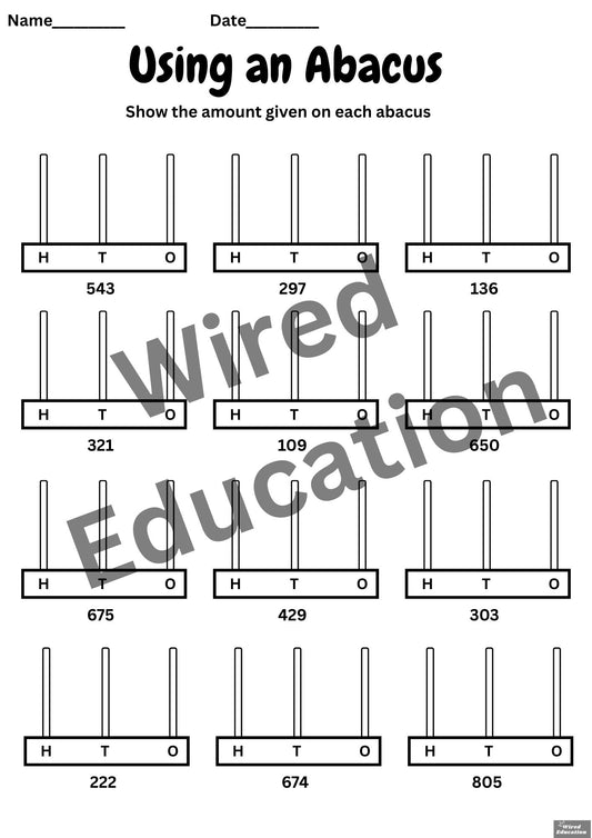 Using an abacus: Hundreds