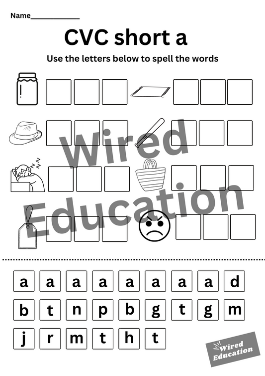 CVC short a spelling