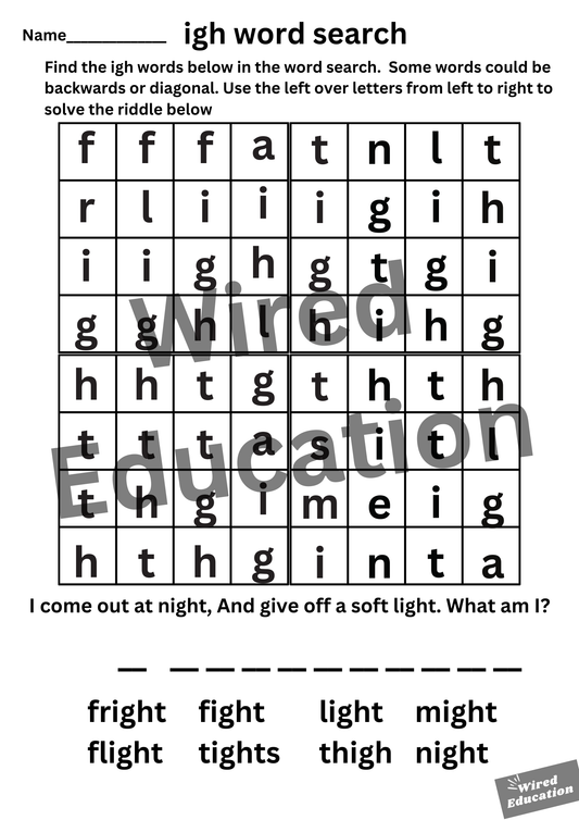 igh word search