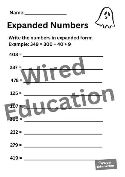 Expanded Numbers (hundreds)