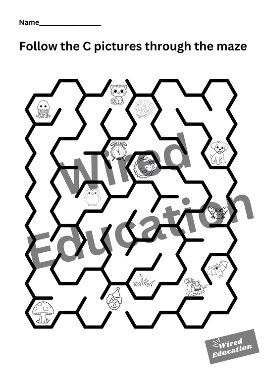 Letter C maze