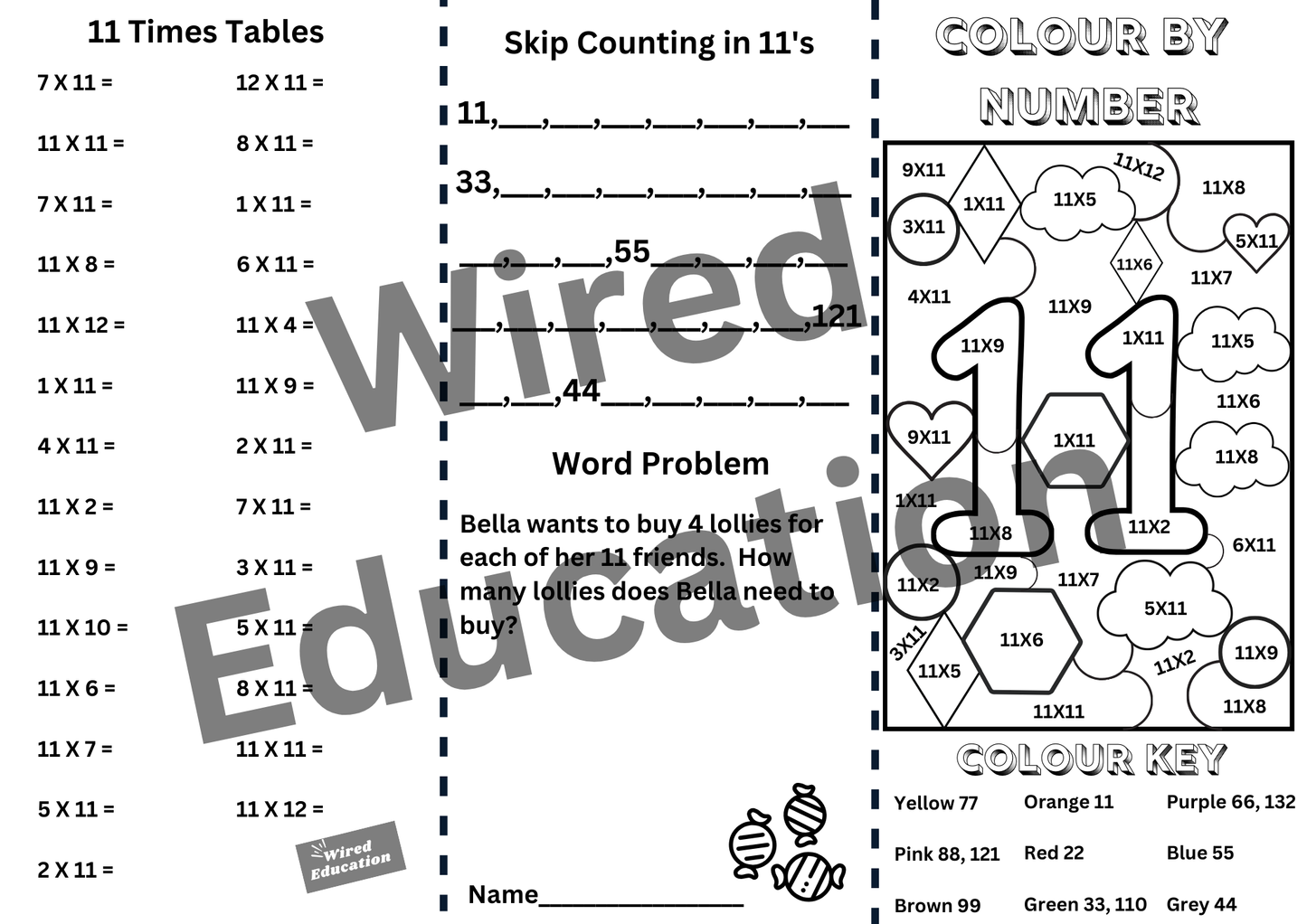 11 Times table brochure