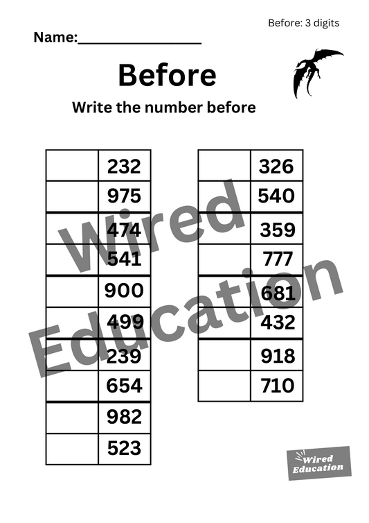 Numbers Before (3 digits)