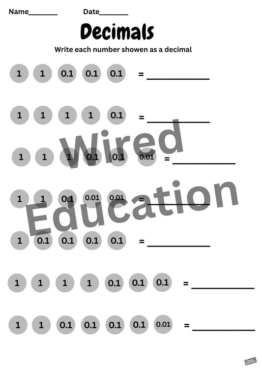 Write each number as a decimal