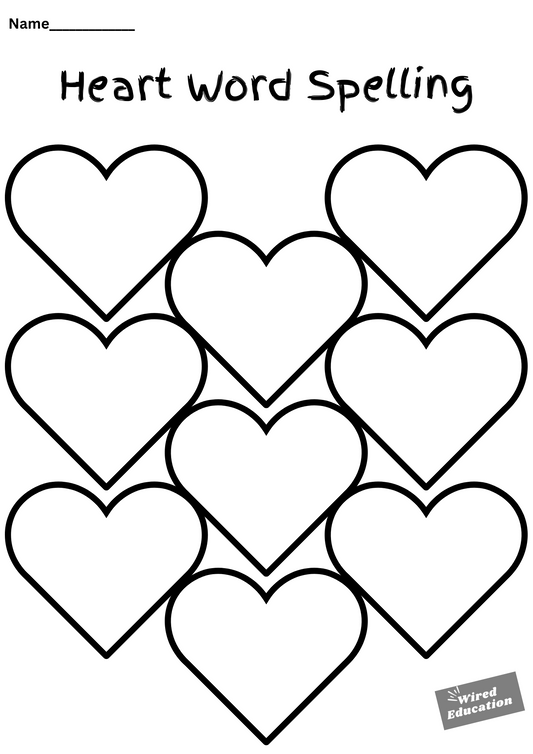 Heart Word Spelling