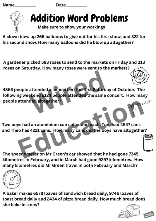 Addition Word Problems
