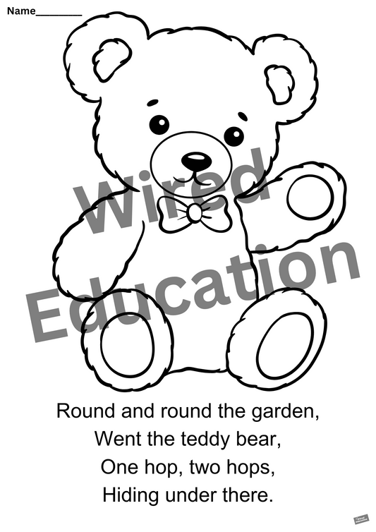 Poem: Round and round the garden worksheet