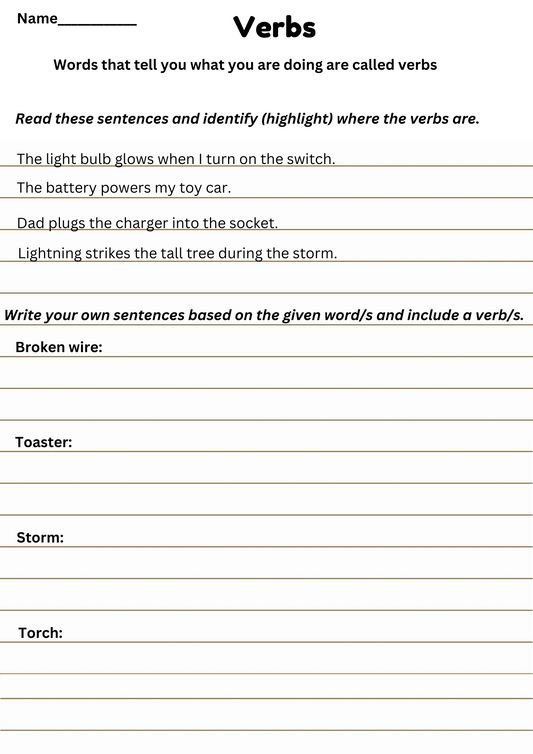 Using Verbs based on electricity