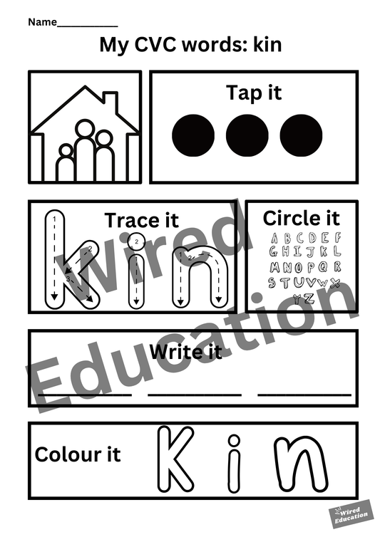 My CVC words - kin