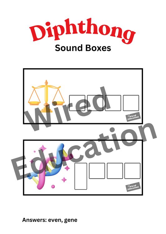 Diphthong Flash Cards