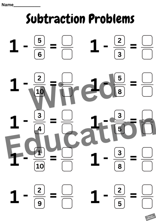 Whole number subtraction