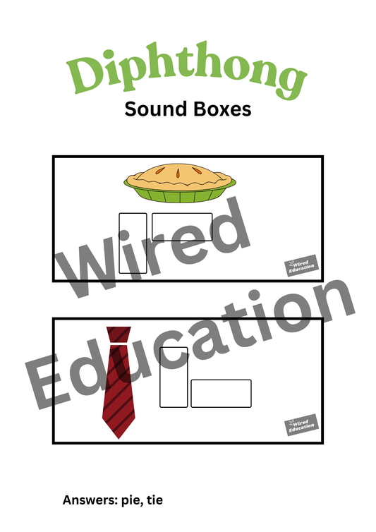 Diphthong Flash Cards
