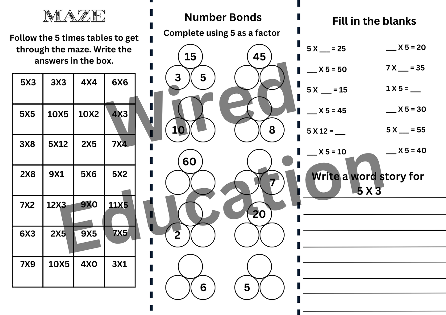 5 Times Table Brochure