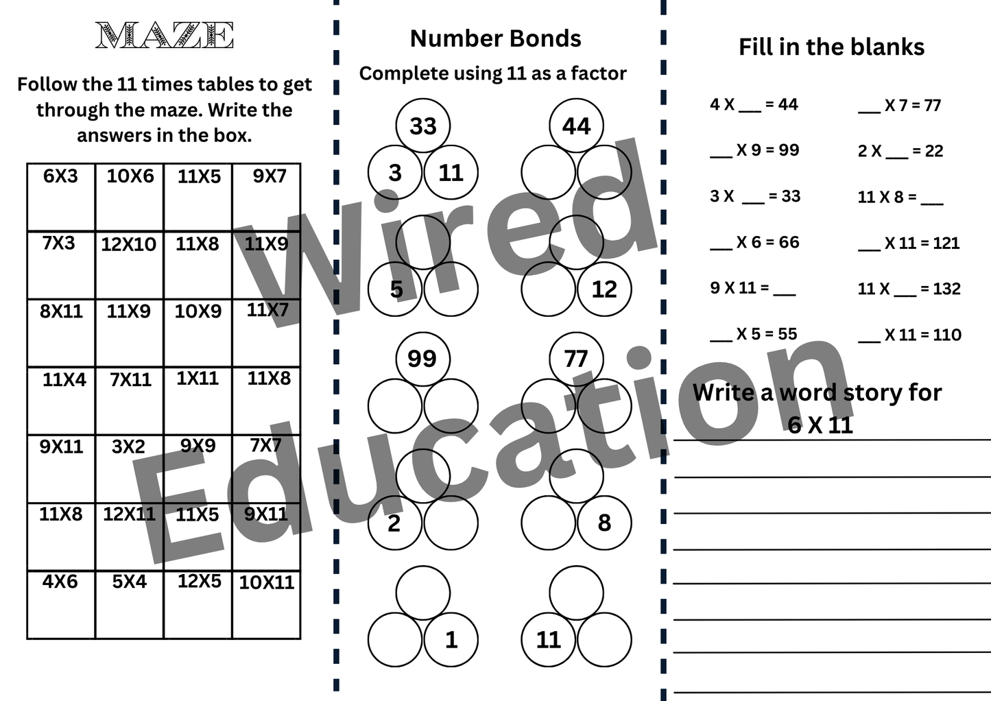 11 Times table brochure