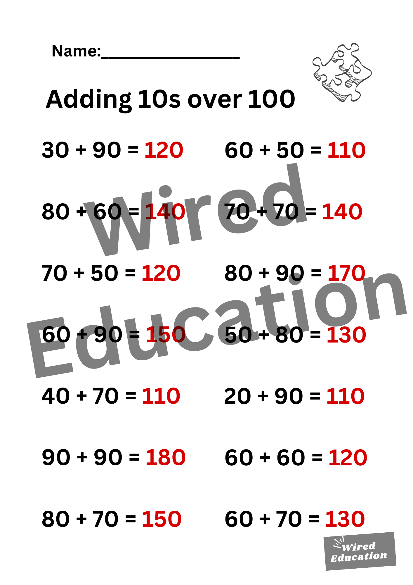 Adding 10s over 100