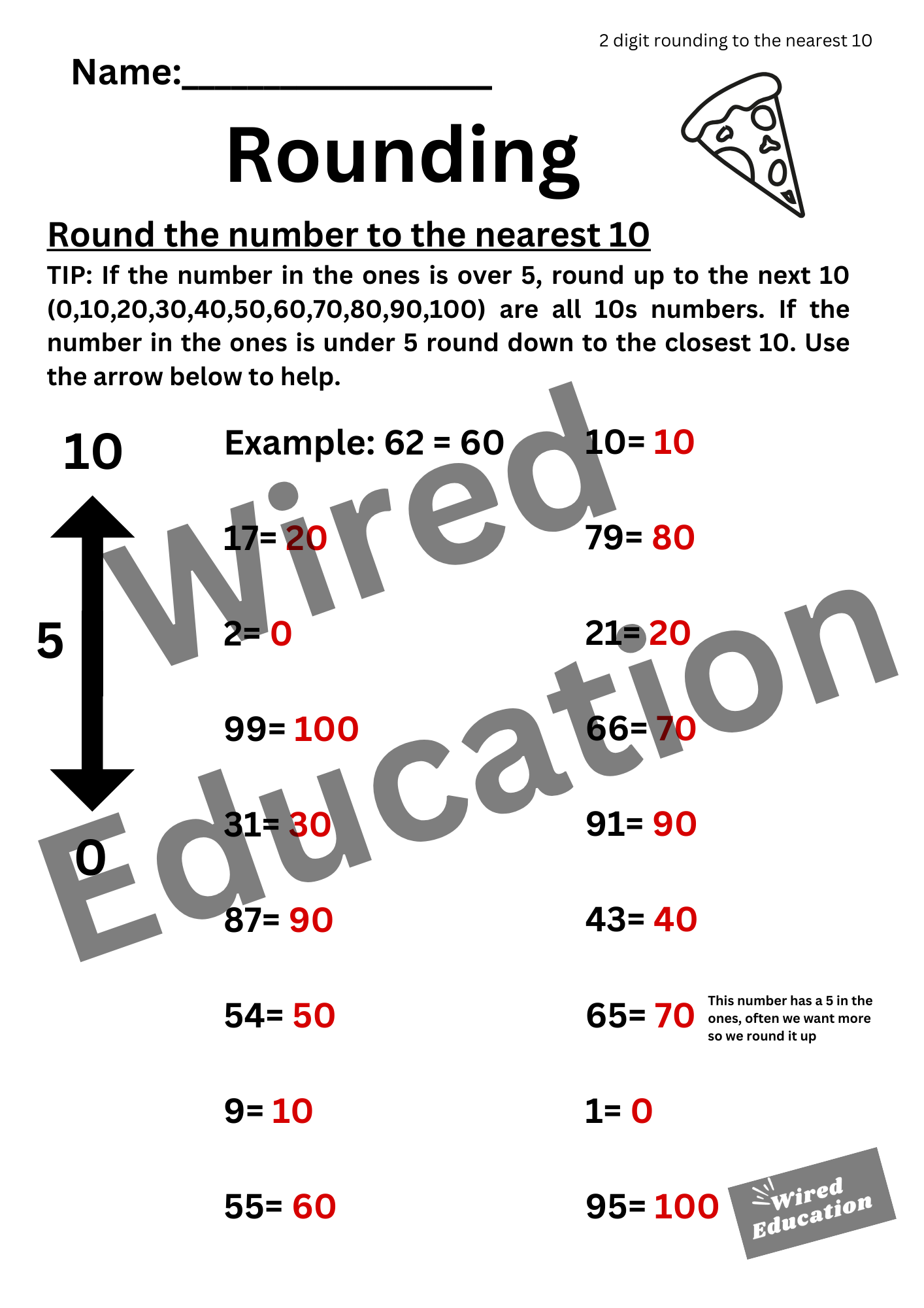 Rounding to the nearest 10 (2 digits)