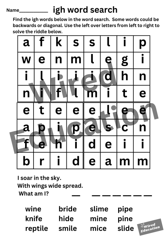 i_e word search