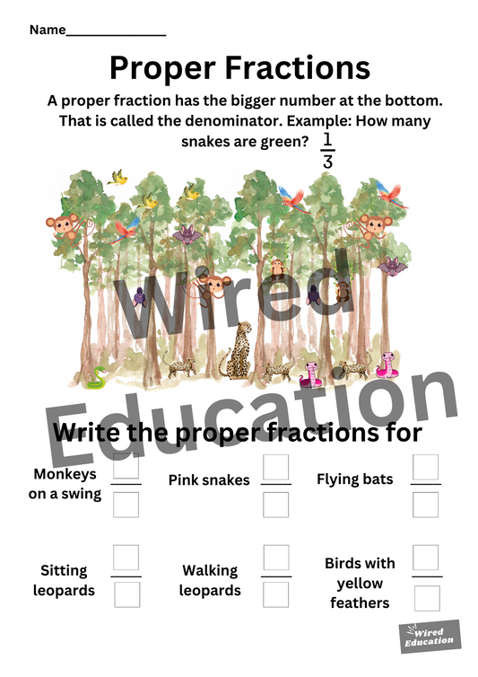Writing Proper Fractions - Forest