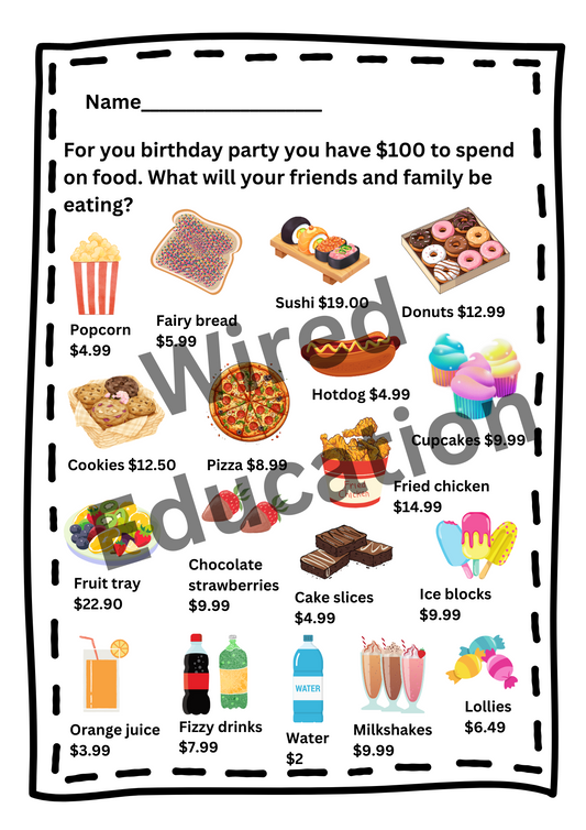 Party food $100