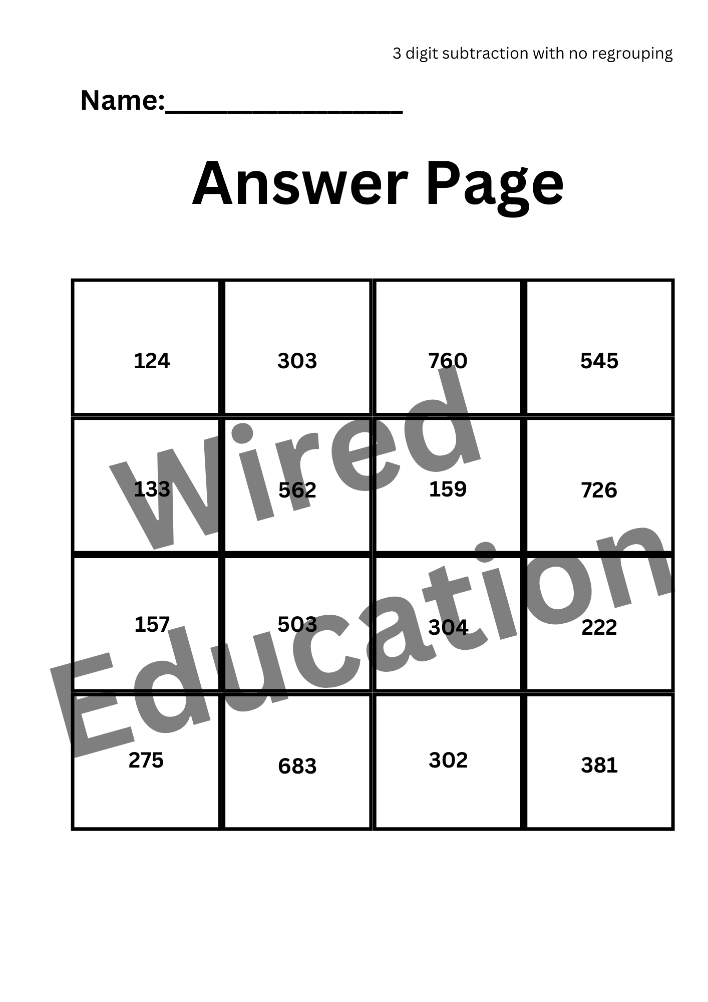 Playground Subtraction Puzzle