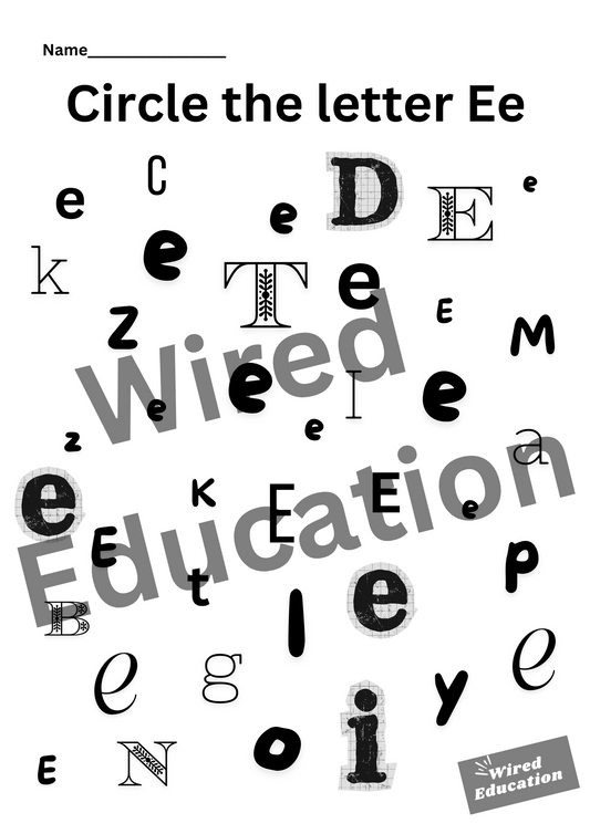 Circle the letter E