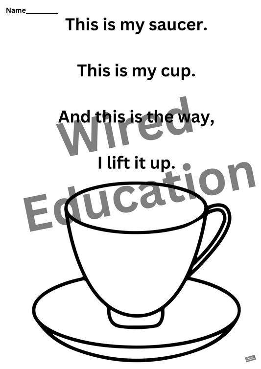 Poem: saucer worksheet