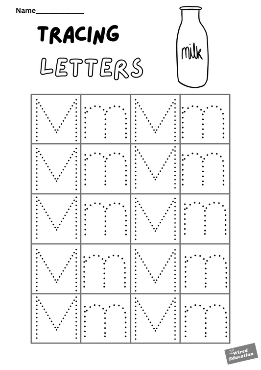 Letter tracing Mm