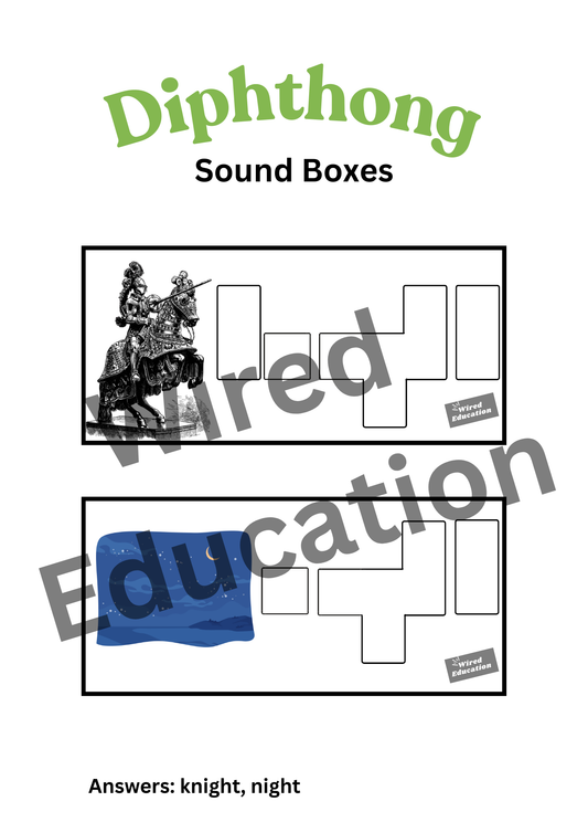 Diphthong Flash Cards