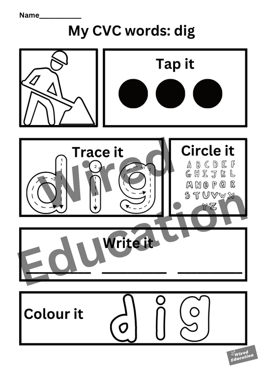 My CVC words - dig