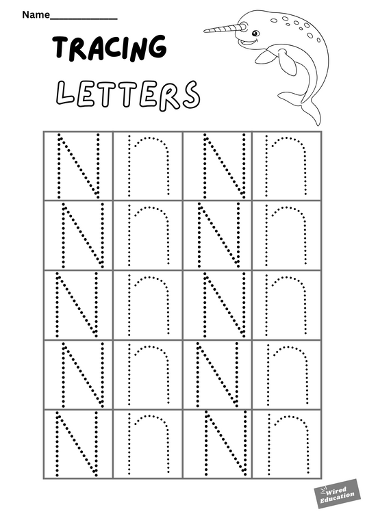 Letter tracing Nn