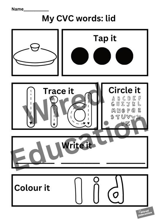 My CVC words - lid