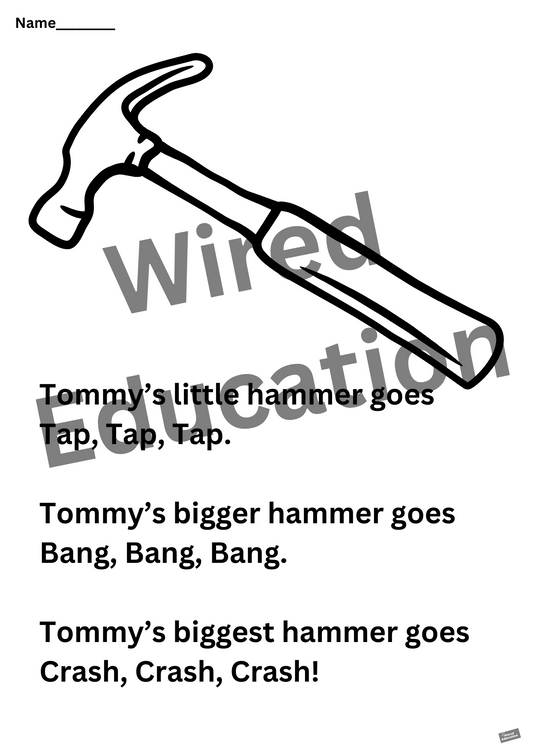 Poem: hammer worksheet