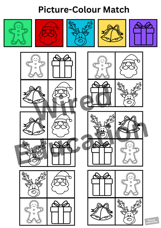 Christmas colour picture match