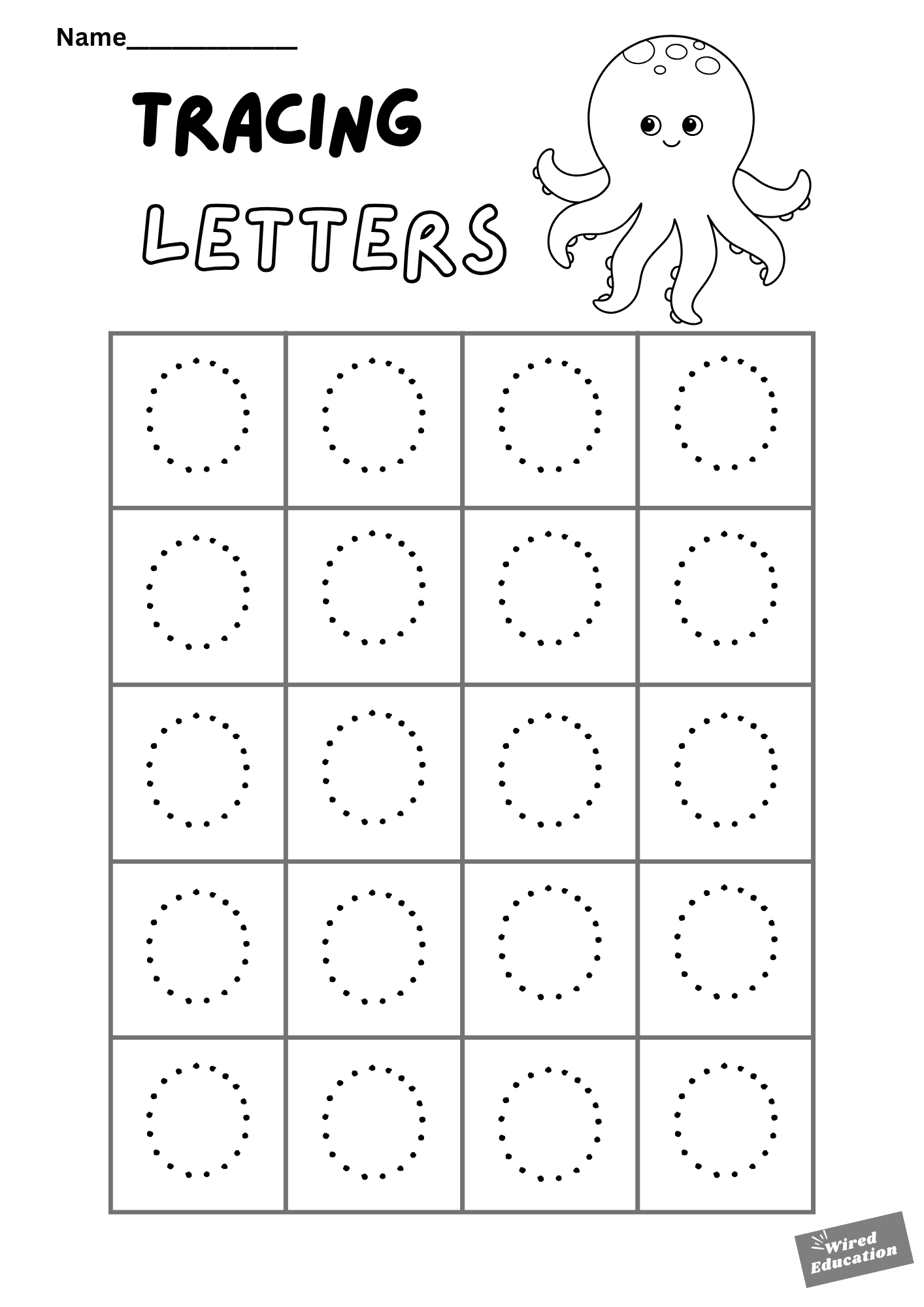 Letter tracing O