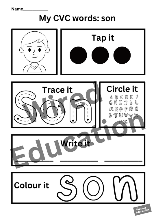 My CVC words - son