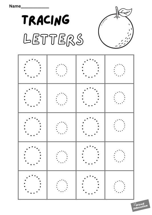 Letter tracing Oo