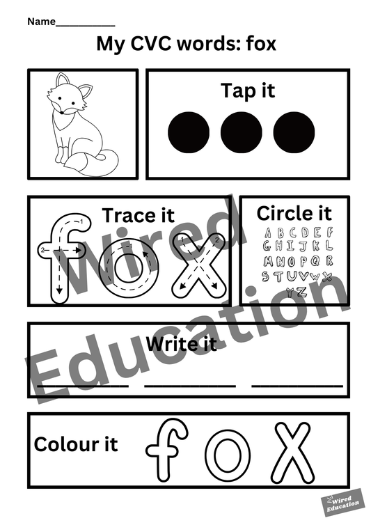 My CVC words - fox
