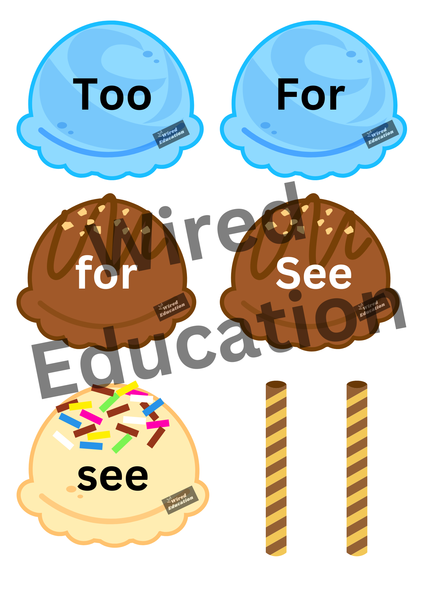 heart words ice creams