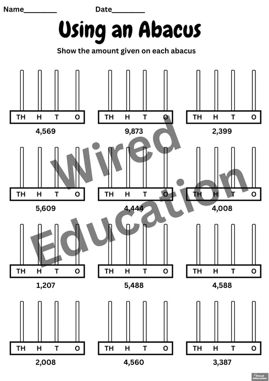 Using an abacus: Thousands
