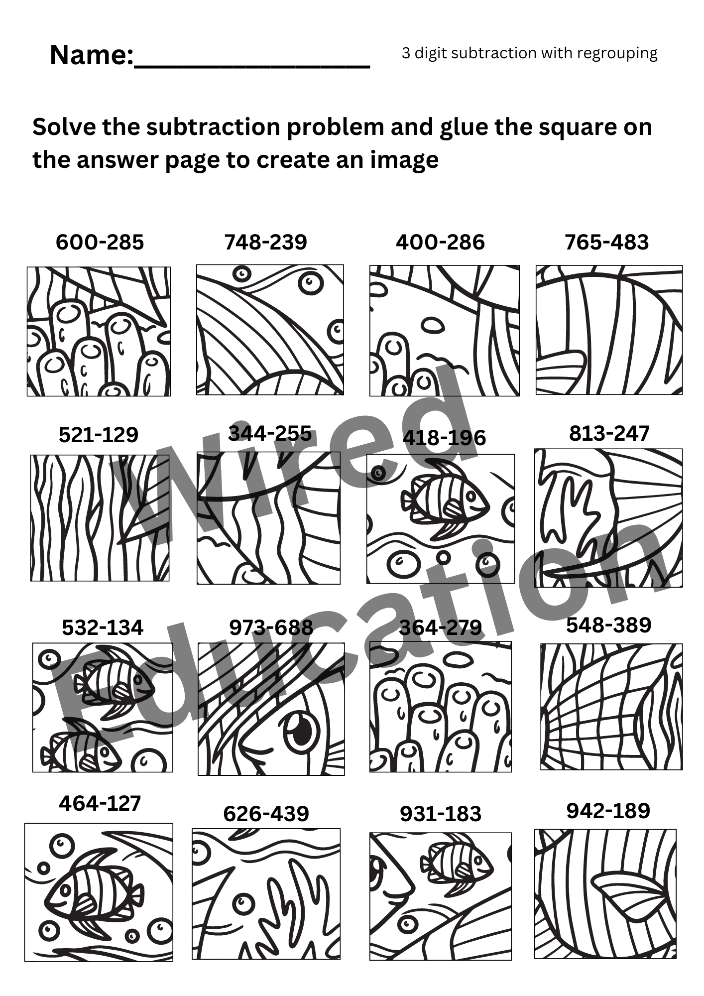 Ocean Subtraction Puzzle
