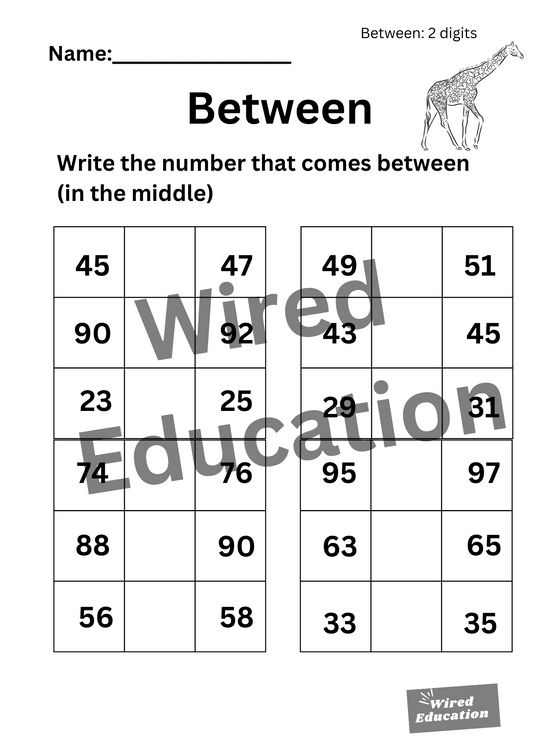 Between 2 digits