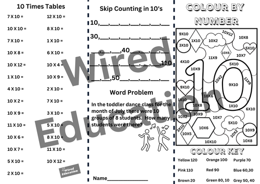 10 Times table brochure