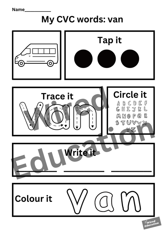 My CVC words- van