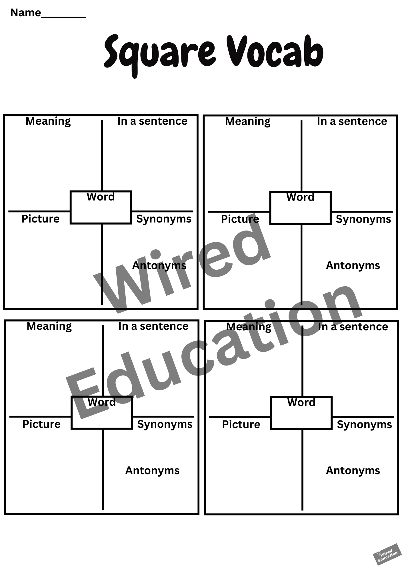 Square vocab