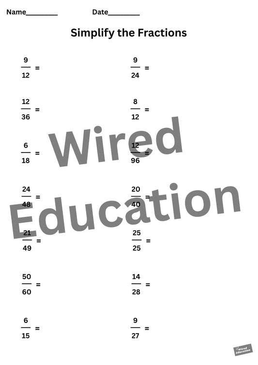 Simplify the Fractions