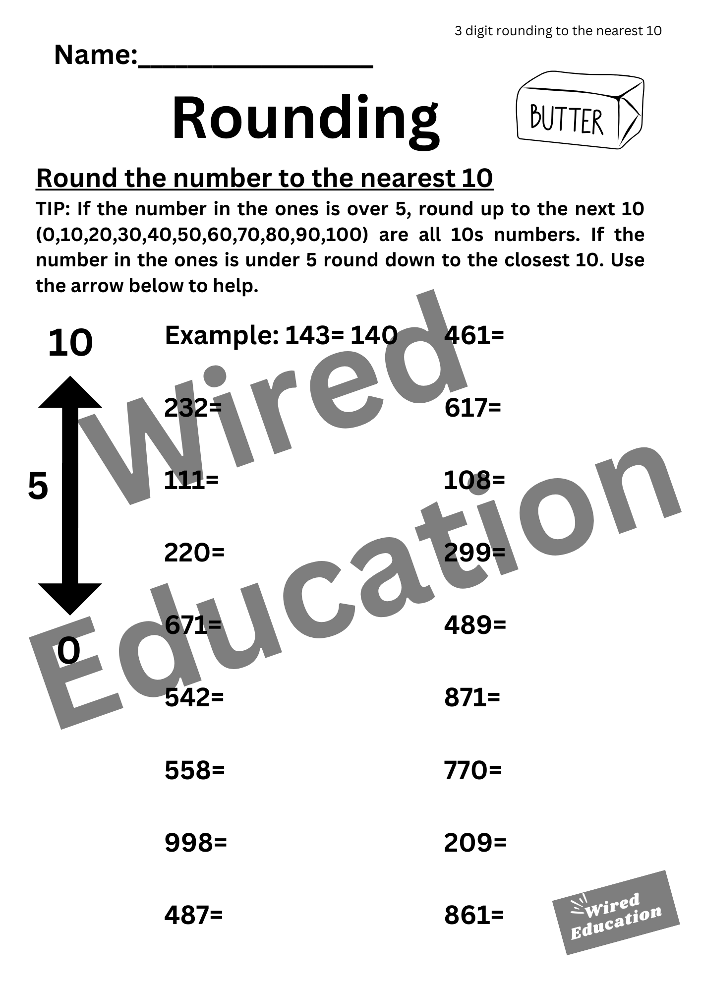 Rounding to the nearest 10 (3 digits)