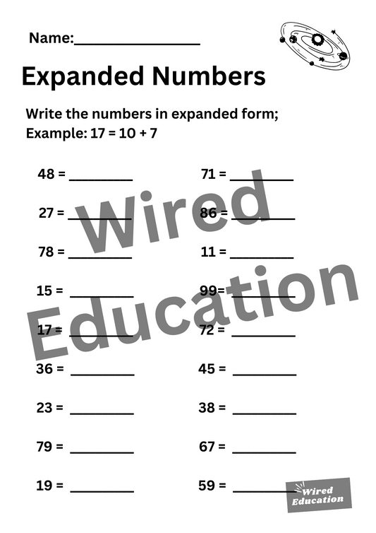 Expanded Numbers (tens)