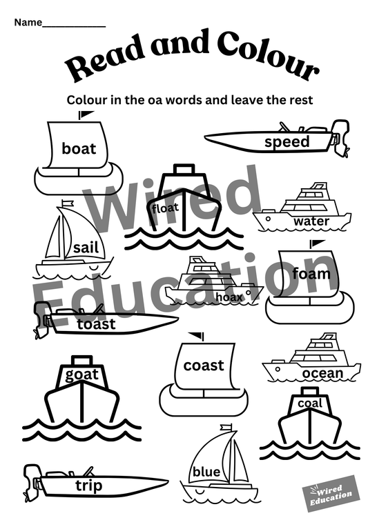 oa read and colour