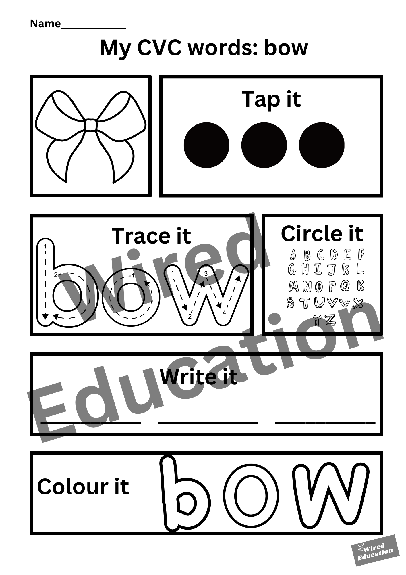 My CVC words - bow